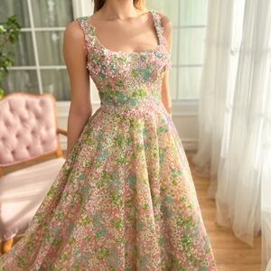 Teuta matoshi coral rose gown